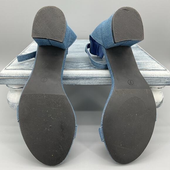 Charles Albert Women’s Block heel Denim Sandals Blue Size 7 - Picture 9 of 10